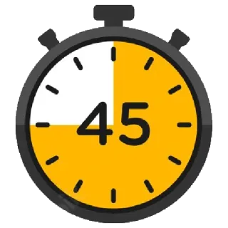 ⏱ 45 clock, timer, 45, minutes, time telegram sticker