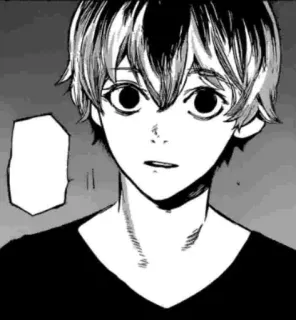 ❤️ anime, manga, portrait, black and white, sad, boy whatsapp sticker