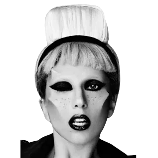 😉 Lady Gaga celebridad, cantante, estrella pop, maquillaje, retrato, artista telegram sticker