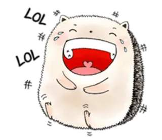 🤣 lol hérisson, dessin animé, drôle, mignon, lol, rire telegram sticker