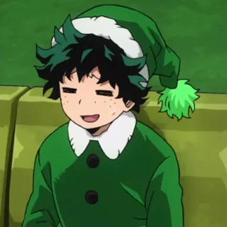 🥦 Izuku Midoriya My Hero Academia anime, christmas, cute, deku, fanart telegram sticker