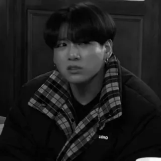 ⛓️ Jungkook kpop, singer, music, black and white, man telegram sticker