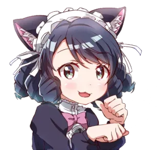 😺 Аниме, Девушка-кошка, Горничная, Милая, Девушка telegram sticker