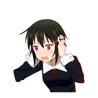 😱 Kaguya Shinomiya Kaguya-sama: Love Is War Anime, Kaguya-sama, Kaguya Shinomiya, impactada, miedo, pánico, chica anime whatsapp sticker