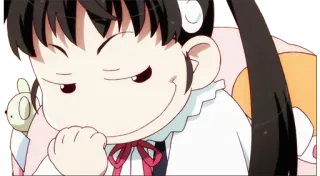 😏 animé, fille, suffisant, visage, expression whatsapp sticker