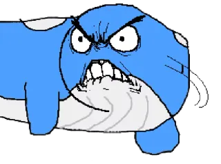 😠 怒り, 青, 漫画, 表情, ミーム, 激怒 telegram sticker