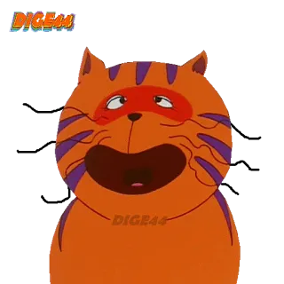 😊 DIGE44 猫, 漫画, オレンジ, 動物 telegram sticker
