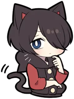 🧐 cat, anime, chibi, cute, manga, cartoon telegram sticker