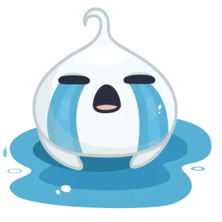 😭 哭, 悲伤, 眼泪, 洋葱, 白色, 蓝色, 情绪化 telegram sticker