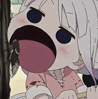 🍓 Kanna Kamui Miss Kobayashi's Dragon Maid Anime, Smok, Owady, Słodkie, Manga, Kanna, Cykanie telegram sticker