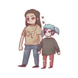 🎸 Sally Face sally face, videospiel, charaktere, freundschaft, cartoon telegram sticker