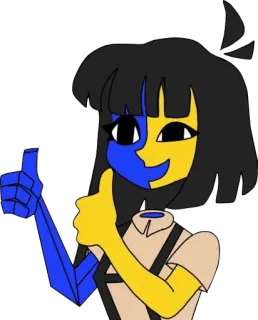 👍 ENA karakter, kartun, ENA, jempol ke atas, imut telegram sticker