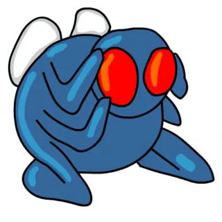 😱 bug, creature, cartoon, blue, insect, fly telegram sticker
