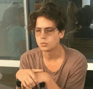 ☁ Cole Sprouse Cole Sprouse, ator, jovem, óculos, casual, retrato telegram sticker