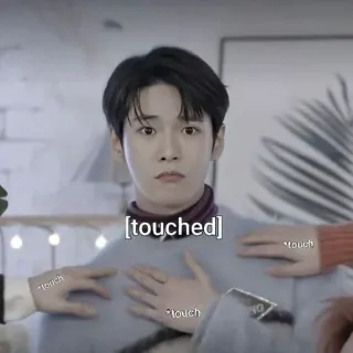 🏯 [touched] тронутый, руки, человек, выражение, чувство, мем telegram sticker
