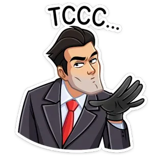 🤫 TCCCC... homme, costume, geste, doute, suffisant, désapprobation whatsapp sticker
