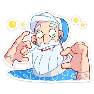 🤤 การ์ตูน, สติกเกอร์, ผู้ชาย, เครา, ท่าทาง telegram sticker