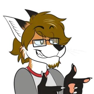 👉 лис, антропоморфный, фурри, персонаж, мультфильм, очки telegram sticker