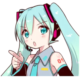 😲 Hatsune Miku Anime, Vocaloid, Manga, Cartoon, Charakter, Hatsune Miku telegram sticker