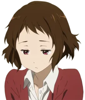 😔 Anime, Mädchen, Traurig, Weiblich, Cartoon, Charakter whatsapp sticker