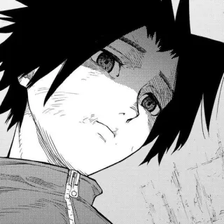 ⛓ Anime, Manga, Noir et blanc, Personnage, Homme, Gros plan telegram sticker