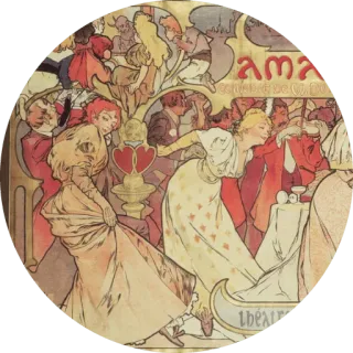 Alfons Mucha by @K0Tto telegram stickers
