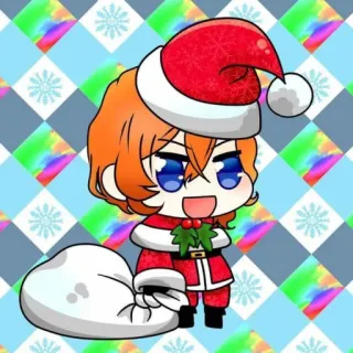 🎅 noël, père noël, animé, chibi, fêtes, hiver whatsapp sticker