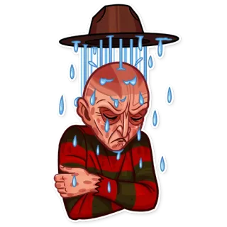 ☹️ Freddy Krueger A Nightmare on Elm Street horror, movie, villain, nightmare, Freddy Krueger telegram sticker