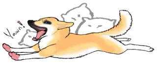 🛌 anjing, bantal, tidur, kelelahan, lelah, mengantuk, kartun, hewan telegram sticker