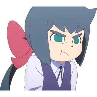😐 Constanze Amalie von Braunschbank-Albrechtsberger Little Witch Academia anime, little witch academia, constanze, wütend, cartoon whatsapp sticker