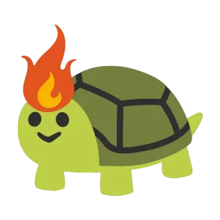 🔥 tartaruga, fiamma, fuoco, animale, carino telegram sticker
