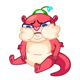 🍫 desenho animado, animal, fofo, adesivo, rosa, criatura whatsapp sticker