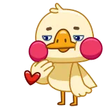😒 animal, pássaro, frango, kawaii, fofo, amor, coração telegram sticker