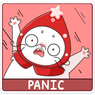 😱 PANIC кот, паника, испуганный, напуганный, мультфильм, животное telegram sticker