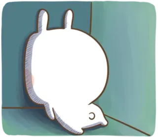 🐽 Kreskówka, Uroczy, Zwierzę, Blob, Biały, Postać telegram sticker