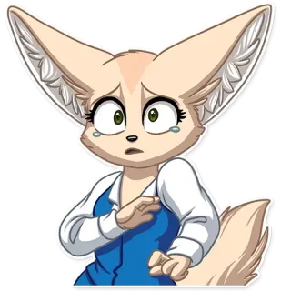 😰 Cartoon, Anime, Tier, Fuchs, Wüstenfuchs, Weinend, Traurig, Figur telegram sticker