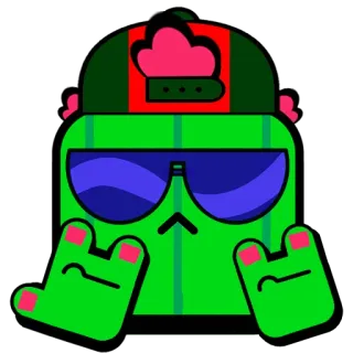 🤟 Spike Brawl Stars cactus, gangster, pic, brawl stars, cool, cactus, lunettes de soleil telegram sticker