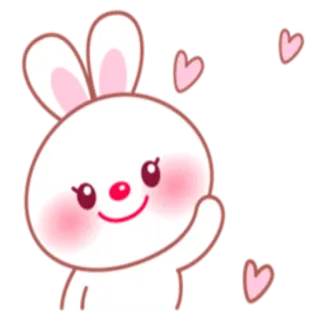 😊 cute, bunny, rabbit, heart, cartoon whatsapp sticker