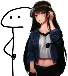 😝 Anime girl, Hình que, Hoạt hình, Hài hước, Meme, Nhân vật telegram sticker