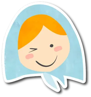 😉 child, cartoon, wink, smiling, drawing whatsapp sticker