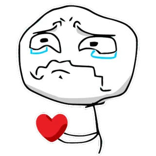 💔 밈, 트롤페이스, 하트, 슬픔, 눈물, Rage Comic telegram sticker