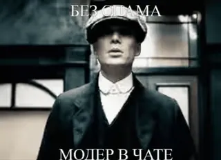 😎 БЕЗ СПАМА
МОДЕР В ЧАТЕ no spam, moderatore, chat, peaky blinders, cillian murphy telegram sticker