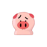 😞 porco, animal, triste, desenho, rosa, fofo telegram sticker