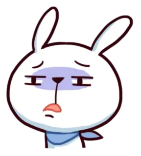 😑 兔子, 兔兔, 难过, 疲惫, 精疲力尽, 失望 telegram sticker