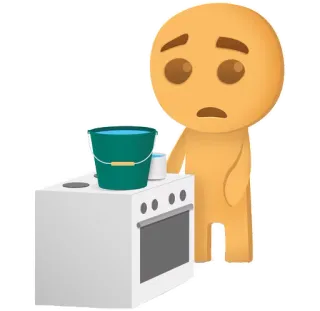 🍴 verdrietig, boos, emmer, fornuis, fout, water telegram sticker