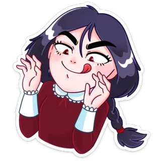 🤗 การ์ตูน, ผู้หญิง, ตลก, หน้า, ตัวละคร telegram sticker