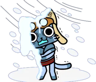 ❄ 고양이, 겨울, 눈, 추운, 만화, 동물 telegram sticker