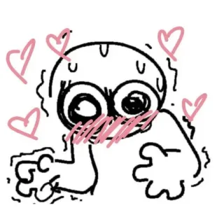 😳 tình yêu, ửng hồng, trái tim, tình cảm, hoạt hình, nhãn dán telegram sticker