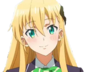 🙂 Anime, Chica, Sonrisa, Pelo Rubio, Dibujos Animados, Personaje telegram sticker