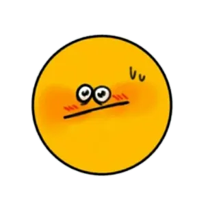 😐 Emoji, Faccia, Arrossire, Nervoso, Giallo telegram sticker